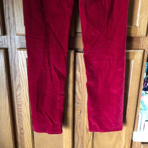 BLK DNM High Rise Corduroy Straight Jeans Pop of Red Size 26 - Picture 5 of 12